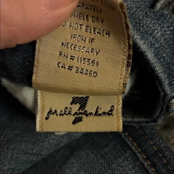 7 For All Mankind Dark Blue Flare Jeans - Picture 2 of 6